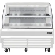 Everest EOMH-72-W-35-T 73" Horizontal Open Air Merchandiser in White, 2 Shelves, Open Curved, 15.2 cu. ft. 1 image