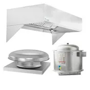 HoodMart 2005-DB 5' x 48" Restaurant Hood System w/ Eco Make-Up Air, 115V Exhaust Fan 1 image
