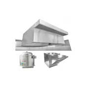 HoodMart EXH004PSP 4 FT Restaurant Hood System w/ PSP Makeup-Air, 18 Gauge 430 SS 1 image