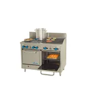 Comstock-Castle F3218-2RB 48" Gas Restaurant Range w/ (4) Open Burners, 24" Charbroiler, (2)Space Saver Ovens, 216.000 BTU  1 image