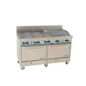 Comstock-Castle F3226-2RB 60" Gas Restaurant Range w/ (6) Open Burners, (1) 24" Charbroiler, (2) Standard Ovens, 282.000 BTU 1 image