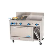 Comstock-Castle F3430-24-1RB 48" Gas Restaurant Range w/ (2) Open Burners, 24" Griddle, 12" Charbroiler, (1) Standard Oven, (1) Cabinet Base, 162.000 BTU 1 image