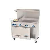 Comstock-Castle F3430-36 48" Gas Restaurant Range w/ (2) Open Burners, 36" Griddle, (1) Standard Oven, (1) Cabinet Base, 156.000 BTU 1 image