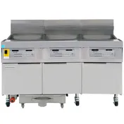 Frymaster FPLHD365 Multiple Battery Gas Fryer w/ (3) 100 lbs Frypots, Built-In Filtration, 315,000 BTU 1 image
