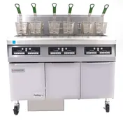 Frymaster FPPH355 Multiple Battery Gas Fryer w/ (3) 50 lbs Frypots, Built-In Filtration, 240,000 BTU 1 image