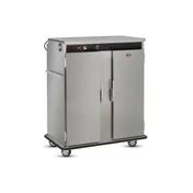 FWE BT-120 Heated 2-Door Stainless Steel Cabinet, 120 Capacity, Heat, 3 Shelves, 6" Casters 1 image