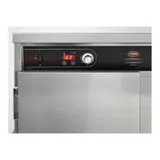 FWE BT-120 Heated 2-Door Stainless Steel Cabinet, 120 Capacity, Heat, 3 Shelves, 6" Casters 5 image