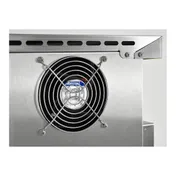 FWE BT-120 Heated 2-Door Stainless Steel Cabinet, 120 Capacity, Heat, 3 Shelves, 6" Casters 7 image