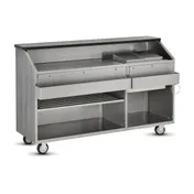 FWE CB-6 60 lb. Ice Bin Removable Speed Rack-72" Portable Bar-Laminate Front 1 image