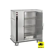 FWE P-120 55"-60" 1-Door Solid Heated Cabinet, 96-120 Plate Capacity, Stainless, 6" Casters 4 image