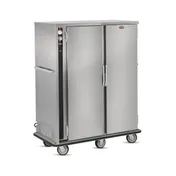 FWE P-144-2 Heated Banquet - 2-Door Steel, 67"-72" H, 144-Plate, Thermo-Humid, 3 Shelves, 6" Casters 1 image