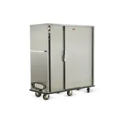 FWE P-180 1Sec 1Dr Heated Banquet Cabinet, 67"-72" H, 180 Plates, SS, 3 Wire Shelves, 6" Casters 1 image