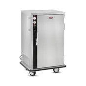 FWE P-48 1-Door Heated Banquet Cabinet, 48-Plate Capacity, Stainless Steel, Controls, 6" Casters 1 image