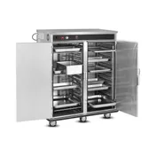 FWE UHST-GN-96120-BQ 54" 2-Door Heated Banquet Cabinet, 96-120 Plate Capacity, 90-190°F, Casters 4 image