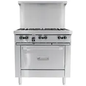 Garland US Range G36-6R 36"Gas Restaurant Range w/ (6) Open Burners, (1) Standard Oven, 236.000 BTU 1 image