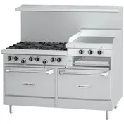 Garland US Range 60" Gas Restaurant Range w/ (6) Open Burners, 24" Raised Griddle/Broiler, (2) Standard Ovens, 307.000 BTU 1 image