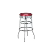 G & A 144-24 Swivel Bar Stool - 24" Counter Height, Upholstered Seat, Chrome Finish, 18-Gauge Steel Frame 1 image