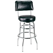 G & A 148-24 Armless Swivel Bar Stool - 24" Counter Height, Vinyl Seat & Back, Chrome 18-Gauge Steel Frame 1 image