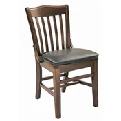 G & A 3809PS Indoor Schoolhouse Side Chair with Slat Back and Padded Seat, Beechwood Frame 1 image