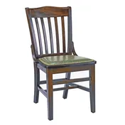 G & A 3809PSNH Indoor Schoolhouse Side Chair with Slat Back and Upholstered Padded Seat with Nail Trim 1 image