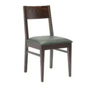 G & A 4643 Indoor Mercer Side Chair with Wood Back and Upholstered Padded Seat, Beechwood Frame 1 image