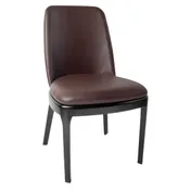 G & A 4685-CU Indoor Saville Side Chair with Upholstered Seat and Back, Soho vinyl, Beechwood 1 image