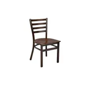 G & A 513-W VS Indoor Dante Side Chair with Ladder Back, Veneer Seat, Steel Frame with Walnut Finish 1 image