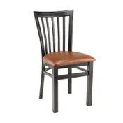 G & A 535-B PS Indoor Wyndham Side Chair with Slat Back and Padded Seat, Steel Frame with Black Finish 1 image