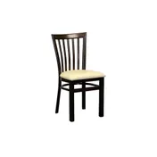 G & A 535-W PS Indoor Wyndham Side Chair with Slat Back and Padded Seat, Steel Frame with Black Finish 1 image