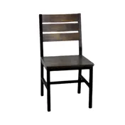 G & A 549-PS Indoor Side Chair with Wood Back, Steel Frame with Black Finish, Distressed Grey 1 image