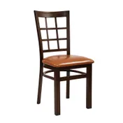 G & A 550-W VS Windsor Side Chair, Grid Back, Veneer Seat, Steel Frame, Walnut Finish 1 image