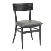 G & A 570 Indoor Side Chair with Upholstered Padded Seat and Steel Frame, Brushed Distressed Grey Finish 1 image