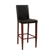 G & A 606-CU Silhouette Barstool, Upholstered Square Back, Padded Seat, Walnut Finish, Metal Frame, Soho Vinyl 1 image