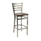 G & A 613-D RS Dante Barstool, Ladder Back, Reclaimed Wood Seat, Distressed Finish, 18 Gauge Steel Frame 1 image