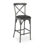 G & A 688PS Dumont Barstool, Cross Back, Padded Upholstered Seat, 18 Gauge Steel Frame, Armless, Welded Joint Assembly 1 image