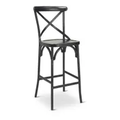G & A 688WS Dumont Barstool, Cross Back, Solid Ash Wood Seat, 18 Gauge Steel Frame, Armless, Welded Joint 1 image