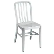 G & A 870 Aluminum Outdoor Classic Side Chair with Slat Back, Brushed Aluminum Frame, Indoor/Outdoor Use 1 image