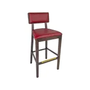 G & A 9648-FP Nova Barstool - Upholstered Seat & Back, Walnut Finish, Beechwood Frame, Armless, Cut-Out Back 1 image