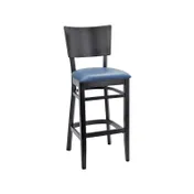 G & A 9681-PS Elton Barstool - Solid Wood Back, Upholstered Seat, Beechwood Frame, Metal Bracket, Glides 1 image