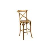 G & A 9688VS Barstool with Cross Back, Veneer Seat, Oak Bentwood Frame, Footrest, Non-Marring Glides 1 image