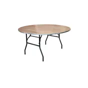 G & A BQT3096 Rectangular Banquet Folding Table, 30" x 96", 3/4" Oak Plywood Top, Ribbed Aluminum Edge 1 image