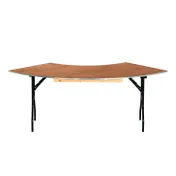 G & A BQT460SP Serpentine Banquet Folding Table, Rectangular, 30" x 84", 3/4" Thick Sealed Smooth Oak Plywood Top 1 image