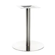 G & A GR23 Stainless Steel Restaurant Table Base, 23" Spread, 3" Column, Brushed Finish, Dining Height 1 image