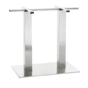 G & A GS1628 Stainless Steel GS Series Table Base, 16x28 Spread, 3 Dia. Column, Dining Height, Brushed Finish 1 image