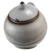 GET 2757357 Frilich Pure Nature General Bowl, 3.7 Qt (8-7/10" Dia x 10-1/5" H), Gray China With Lid 1 image