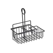 GET 4-31698 Compartment Caddy, 8" x 4-1/2" x 9", 3-Compartment, Iron Powder Coated, Black 1 image