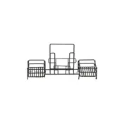 GET 4-931852 Clipper Mill Condiment Caddy, 15" x 4-1/2" x 6-3/4", 3-Compartment, Iron Powder Coated, Black 1 image