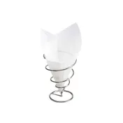 GET 4-T250 Food-Safe Bag/Wire Cone Basket Liner, Double-Open, 7" x 7", White, Paper - Case 1 image