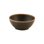 GET B-302-BR Salad Bowl, 20 oz, 6-1/4" Dia x 2-1/4" H, Round Melamine, Brown Trim - 1 Dozen 1 image