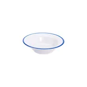 GET B-50-W/CB Settlement Bistro Side Bowl, 5" Diameter, 4.5 oz, White/Blue Trim, Melamine - Dozen 1 image